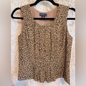 NWOT - Ann Taylor Leopard Sleeveless Top, Silk Lining Sz 4